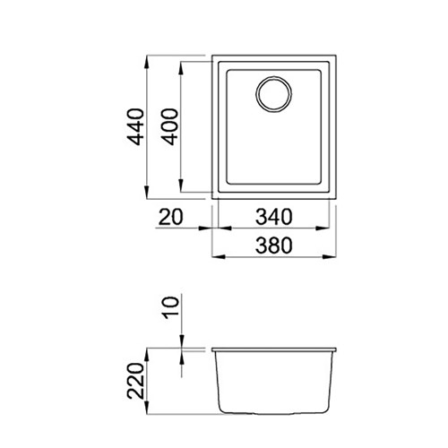 Elleci Quadra Alu Granite | Undermount Bowl 